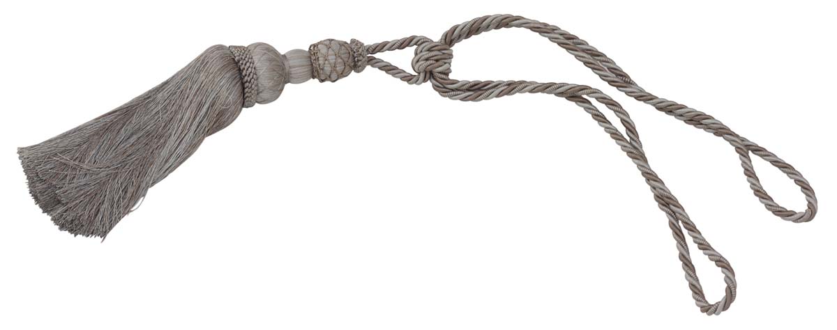 Curtain Tie Backs with Tassels - Silver-Gray Color Rayon Cord-Style Drapery Holdbacks - Home Decor Furnishings & Supplies - Buy in Bulk Wholesale